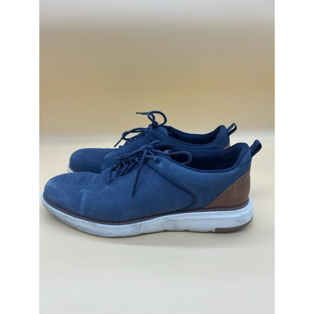 Cole Haan Grand Atlantic Mens Shoes 11M Navy Blazer Nubuck C38306 Oxford Sneaker